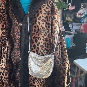 Whiting & Davis Silver Mesh Crossbody Bag